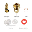 PARLOS Brass Stem Disc Faucet Cartridge Replacement for Bathroom Tap (1 Pair Hot & Cold)