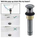 PARLOS Pop up Sink Drain Stopper Anti-Clogging with With Overflow for Bathroom Sink Vessel, Gunmetal Grey, 2104711