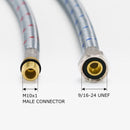 PARLOS 24-Inch Faucet Supply Lines cUPC Certified with 9/16-24 UNEF Female Compression Thread x M10 Male Connector (2109201)