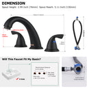 PARLOS Widespread Two Handles Bathroom Sink Faucet Matte Black (1435004PD)