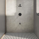 NEWATER Black Dual Function Shower Faucet Set with Tub Spout，Shower Trim Kit(Valve Included) with 8 Inch shower head,Rain Mixer Shower System Wall Mounted Fixtures Rainfall Shower Combo Set(1001011)