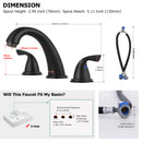 PARLOS Widespread 2-Handles Bathroom Sink Faucet Oil Rubbed Bronze, 1.2GPM (1435003PD)