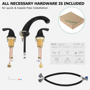 PARLOS Widespread Two Handles Bathroom Sink Faucet Matte Black (1435004PD)