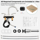 PARLOS Bathroom Sink Faucet with Pull Out Sprayer, 2 Handle Bathroom Pull Down Faucet with 360 Swivel Spout, Centerset 4 Inch Vanity Sink Faucet, Brushed Nickel, 1.2 GPM, 1438902P