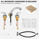 PARLOS Widespread Two Handles Bathroom Sink Faucet Brushed Nickel, 1.2GPM 1435002PD