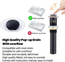 Newater Brass Single Handle Bathroom Sink Faucet with Pop Up Drain, Deck Plate and Cupc Faucet Supply Lines, Oil Rubbed Bronze, 7001021