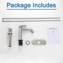 Newater Single Handle Bathroom Sink Faucet with Pop Up Drain, Deck Plate and Cupc Water Supply Lines, Brushed Nickel, 7001031