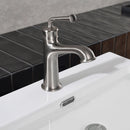 Newater Single Handle Bathroom Sink Faucet with Pop Up Drain, Deck Plate and Cupc Water Supply Lines, Brushed Nickel, 7002031