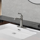 Newater Single Handle Bathroom Sink Faucet with Pop Up Drain, Deck Plate and Cupc Water Supply Lines, Brushed Nickel, 7002031
