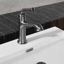 Newater Single Handle Bathroom Sink Faucet with Pop Up Drain, Deck Plate and Cupc Water Supply Lines, Black Stainless, 7002051