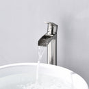 Newater Single Handle Vessel Sink Faucet Tall Bathroom Faucet with Water Supply Lines, Brushed Nickel, 76454