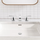 PARLOS Widespread Double Handles Bathroom Faucet with Pop Up Drain and cUPC Faucet Supply Lines, Chrome, 1.2GPM, Doris 1417201P