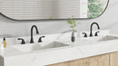 PARLOS Bathroom Sink Faucet with Pull Out Sprayer, Widespread Pull Down Bathroom Faucet with 360 Swivel Spout, 3 Hole Vanity Sink Mixer, Matte Black, 1.2 GPM, 1439004P