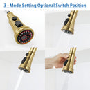 NEWATER Single Handle Pull Down Kitchen Faucet with Deck Plate & Supply Lines, Brushed Gold, 9001041