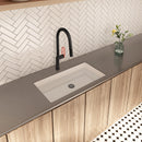 NEWATER Single Handle Pull Down Kitchen Faucet with Deck Plate & Supply Lines, Matte Black, 9002011