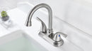 PARLOS Two-Handle Bathroom Sink Faucet with Metal Drain Assembly and Supply Hose Lead-Free cUPC Mixer Double Handle Tap Laundry Utility Faucet, Brushed Nickel, 1.2 GPM (13591P)