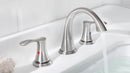 PARLOS Widespread 2 Handles Bathroom Faucet with Metal Pop Up Sink Drain and cUPC Faucet Supply Lines, Brushed Nickel, 1.2 GPM (13647P)