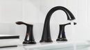 PARLOS Widespread 2 Handles Bathroom Faucet with Metal Pop Up Sink Drain and cUPC Faucet Supply Lines, Oil Rubbed Bronze, 1.2 GPM (13648P)