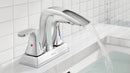 PARLOS 2 Handles Centerset Bathroom Sink Faucet Brass Waterfall Spout with All Metal Pop-up Drain and Faucet Supply Lines, Chrome, 1.2GPM, Doris 1406801P