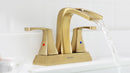 PARLOS 2 Handles Waterfall Bathroom Sink Faucet with Pop-up Drain and Faucet Supply Lines, Brushed Gold, 1.2 GPM (1406808P)