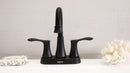 PARLOS Swivel Spout 2-Handle Lavatory Faucet Bathroom Sink Faucet with Metal Pop-up Drain and Faucet Supply Lines, Matte Black, 1.2 GPM 14134P