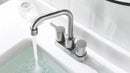 PARLOS 2 Handles Centerset Bathroom Sink Faucet Brushed Nickel with Metal Pop-up Drain & Faucet Supply Lines, 1.2GPM 1431602P