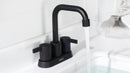 PARLOS 2-handle Matte Black Bathroom Sink Faucetwith Pop-up Sink Drain and Faucet Supply Lines, 1.2GPM, 1431604P