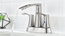 PARLOS 2 Handles Waterfall Centerset Bathroom Sink Faucet with Pop-up Drain and Faucet Supply Lines, Brushed Nickel, 1.2 GPM, Demeter 1431702P