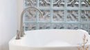 PARLOS High Arc 2-Handle Widespread Roman Tub Faucet with Valve & Faucet Supply Lines, Chrome, Demeter 1436201