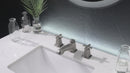 EZANDA 2-Handle Widespread Bathroom Faucet Cross handles 3 Hole Metal Pop-up Sink Drain, Brushed Nickel 1433602