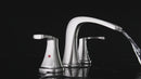 PARLOS Waterfall Widespread Bathroom Faucet Double Handles with Pop Up Drain & cUPC Faucet Supply Lines, Chrome, Doris,1.2 GPM