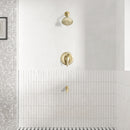 PARLOS Shower System, Brushed Gold Shower Faucet Set with Tub Spout(Valve Included), 5-Setting Mode Shower Head and Tub Spout with Diverter, Wall Mounted Shower Bathtub Combo, 1436508