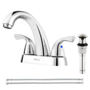 PARLOS 2-Handle Bathroom Sink Faucet with Drain Assembly and Supply Hose Lead-Free cUPC Lavatory Faucet Mixer Double Handle Tap Deck Mounted, Chrome, 1.2 GPM Flow Rate (1359801P)