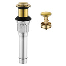 PARLOS Bathroom Sink Drain without Overflow, Metal Pop Up Drain for Vessel Sink, Brushed Gold, 2108608