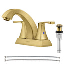 PARLOS 2 Handles Bathroom Faucet Brushed Gold with Pop-up Drain Centerset Faucets Doris,1.5GPM (1407208)