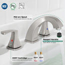 PARLOS Widespread Double Handles Bathroom Faucet with Pop Up Drain and cUPC Faucet Supply Lines, Brushed Nickel, 1.2 GPM (14172P)