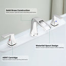 PARLOS 2-Handle Widespread Waterfall Roman Bathtub Faucet Tub Filler with Valve, Chrome, 1434201