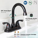 PARLOS Double-Handle Lavatory Faucet with Metal Drain Assembly cUPC Bathroom Two-Handle Oil Rubbed Bronze, 1.5 GPM (13592)