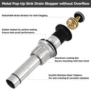 PARLOS Bathroom Sink Drain without Overflow, Metal Pop Up Drain for Vessel Sink, Oil Rubbed Bronze, 2108603