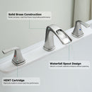 PARLOS 2-Handle Widespread Waterfall Roman Bathtub Faucet Tub Filler, Brushed Nickel (1434202)