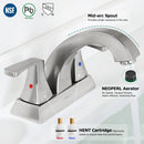 PARLOS 2 Handles 4 Inch Centerset Bathroom Sink Faucet Brushed Nickel with All Metal Pop-up Drain & Faucet Supply Lines, 1.2GPM, Doris 14072P