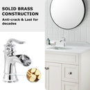 PARLOS Single Handle Bathroom Faucet, Waterfall Sink Faucet with Pop Up Drain, Escutcheon and Cupc Water Supply Lines, Chrome, 1434901