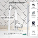 PARLOS Bar Sink Faucet Single Handle Swivel Bar Mixer with 3 Hole Deck Plate, Single Hole Small Faucet for Bathroom Kitchen Sink, Chrome, 1440301PD