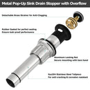 PARLOS Bathroom Sink Drain with Overflow, Metal Pop Up Drain for Vessel Sink, Oil Rubbed Bronze, 2108503