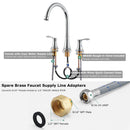 PARLOS High Arc 2-Handle Widespread Roman Tub Faucet with Valve & Faucet Supply Lines, Chrome, Demeter 1436201