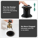 PARLOS Bathroom Sink Drain with Overflow, Metal Pop Up Drain for Vessel Sink, Oil Rubbed Bronze, 2108503