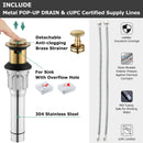 PARLOS 2 Handles Waterfall Centerset Bathroom Sink Faucet with Pop-up Drain and Faucet Supply Lines, Brushed Gold, 1.2GPM, Demeter 1431708P