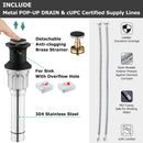 PARLOS Widespread 2 Handles Bathroom Faucet with Metal Pop Up Sink Drain and cUPC Faucet Supply Lines, Oil Rubbed Bronze, 1.2 GPM (13648P)