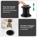 PARLOS Bathroom Sink Drain without Overflow, Metal Pop Up Drain for Vessel Sink, Oil Rubbed Bronze, 2108603