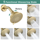 PARLOS Shower System, Brushed Gold Shower Faucet Set with Tub Spout(Valve Included), 5-Setting Mode Shower Head and Tub Spout with Diverter, 1.8GPM (1436908P)